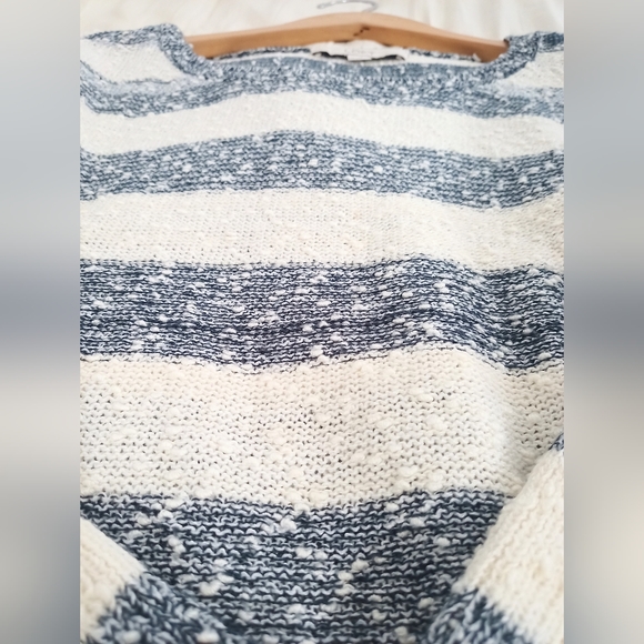 Loft 3/4 Sleeve Striped Sweater Size M - Picture 5 of 6